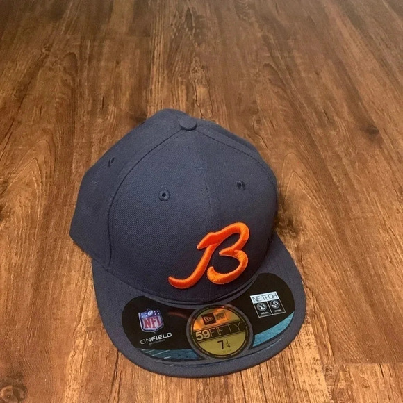 New Era Chicago Bears NFL Baseball Cap SnapBack 59 Fifty 7 1/4  Blue New - Picture 1 of 9